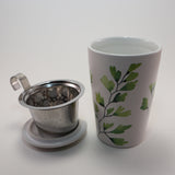 TeaEve porcelain tea cup with matching lid and infuser (3 Different Designs) compatible with TeaEve Travel Lid