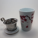 TeaEve porcelain tea cup with matching lid and infuser (3 Different Designs) compatible with TeaEve Travel Lid